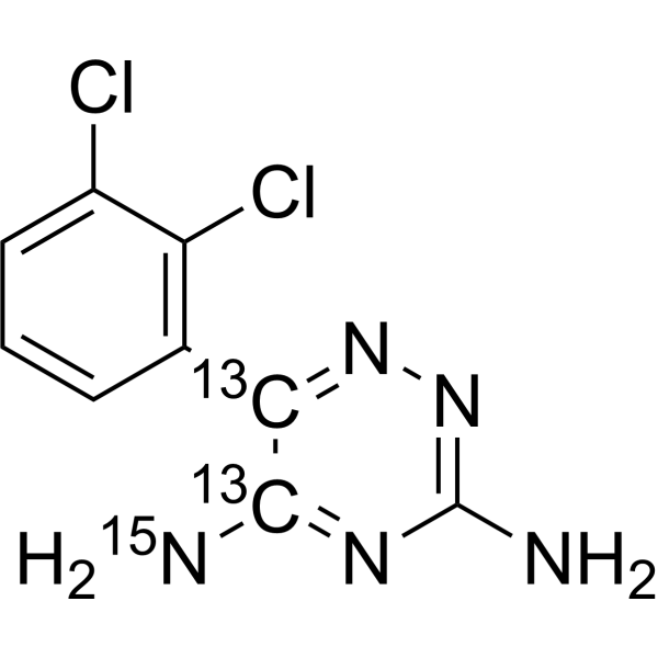 Lamotrigine-<sup>13</sup>C<sub>2</sub>,<sup>15</sup>N Chemical Structure