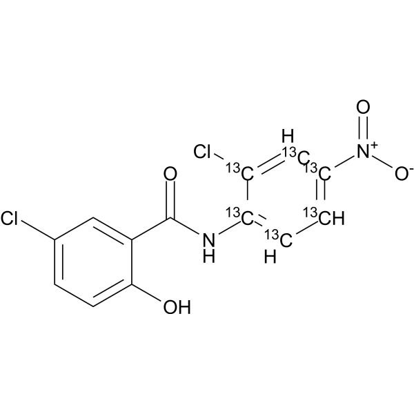 Niclosamide-<sup>13</sup>C<sub>6</sub> Chemical Structure