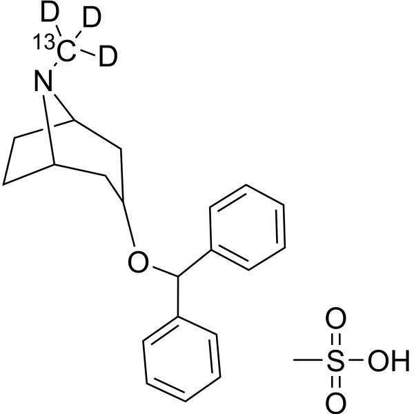 Benztropine-<sup>13</sup>C,d<sub>3</sub> mesylate Chemical Structure