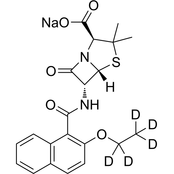 Nafcillin-d<sub>5</sub> sodium Chemical Structure