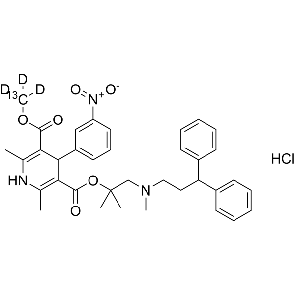 Lercanidipine-<sup>13</sup>C,d<sub>3</sub>-1 hydrochloride Chemical Structure