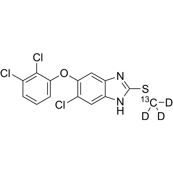 Triclabendazole-<sup>13</sup>C,d<sub>3</sub> Chemical Structure