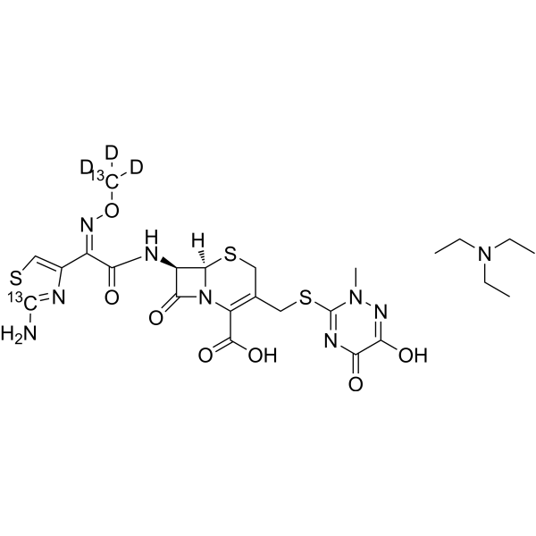 Ceftriaxone-13C2,<em>d</em>3 triethylammonium salt