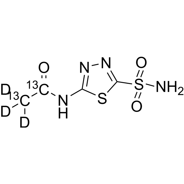 Acetazolamide-<sup>13</sup>C<sub>2</sub>,d<sub>3</sub> Chemical Structure