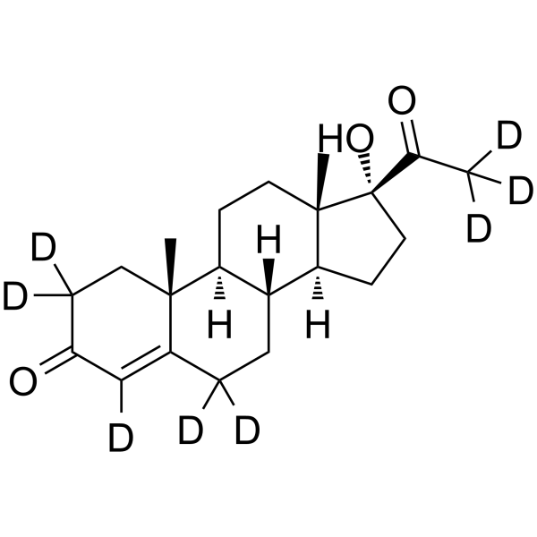 17α-Hydroxyprogesterone-d<sub>8</sub> Chemical Structure