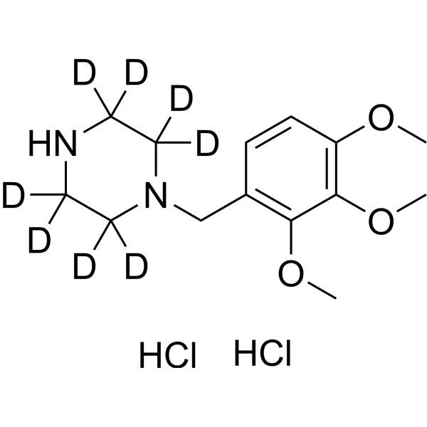 Trimetazidine-d<sub>8</sub> dihydrochloride Chemical Structure