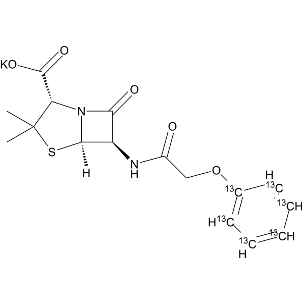 Penicillin V-<sup>13</sup>C<sub>6</sub> potassium Chemical Structure