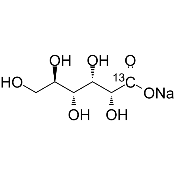 Gluconate-1-<sup>13</sup>C sodium Chemical Structure