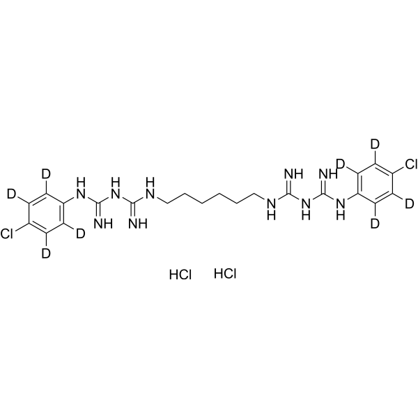 Chlorhexidine-d<sub>8</sub> dihydrochloride Chemical Structure