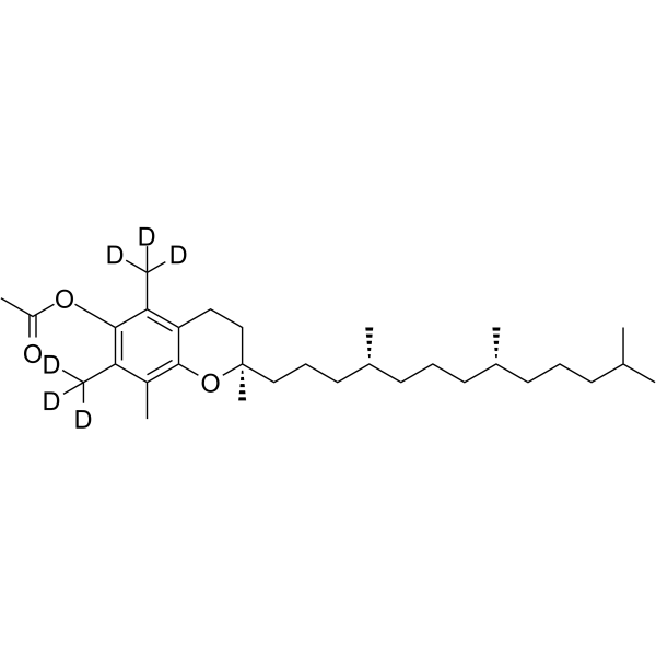 α-Tocopherol-d<sub>6</sub> acetate Chemical Structure