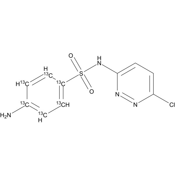 Sulfachloropyridazine-<sup>13</sup>C<sub>6</sub> Chemical Structure