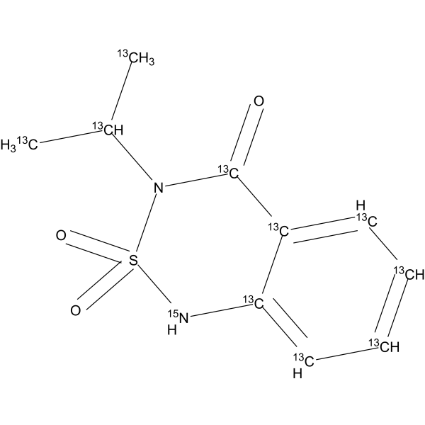 Bentazone-<sup>13</sup>C<sub>10</sub>,<sup>15</sup>N Chemical Structure