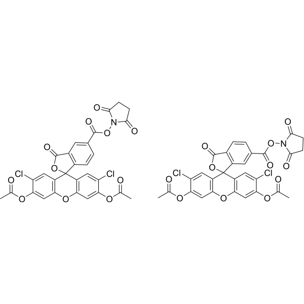 5(6)-Carboxy-2',7'-dichlorofluorescein diacetate N-succinimidyl ester Chemical Structure