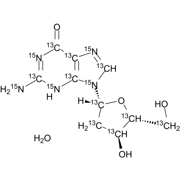<em>2</em>'-Deoxyguanosine-13C10,<em>15</em><em>N</em>5 monohydrate