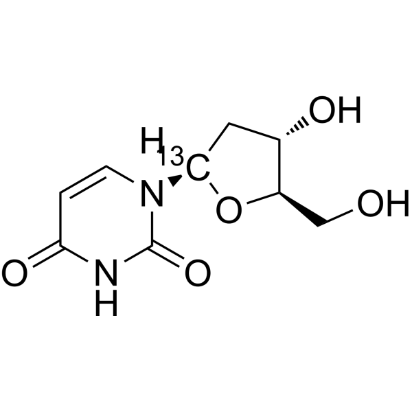 2'-Deoxyuridine-1′-<sup>13</sup>C Chemical Structure