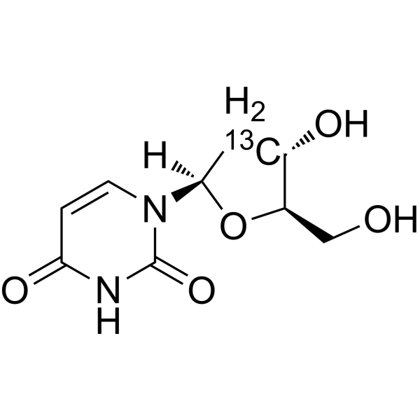 2'-Deoxyuridine-2′-<sup>13</sup>C Chemical Structure