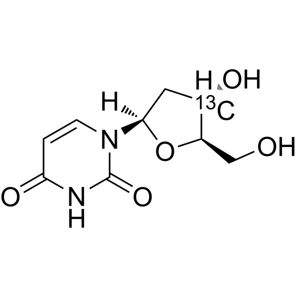 2'-Deoxyuridine-3′-<sup>13</sup>C Chemical Structure