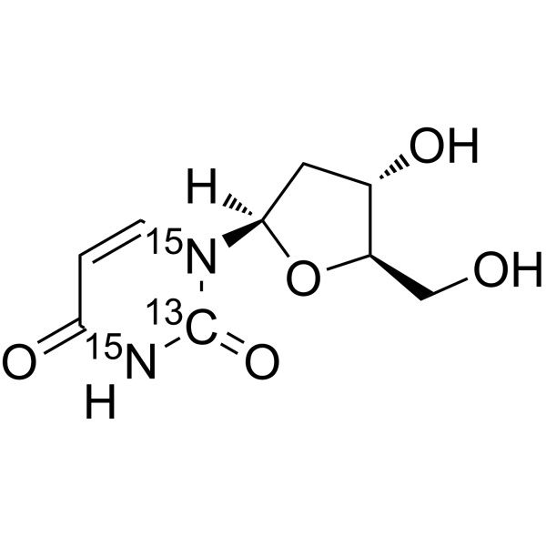 2'-Deoxyuridine-<sup>13</sup>C,<sup>15</sup>N<sub>2</sub> Chemical Structure