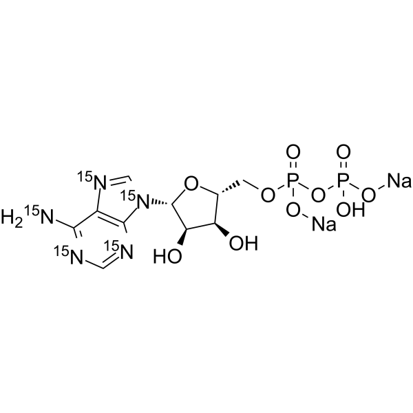 Adenosine 5′-diphosphate-<sup>15</sup>N<sub>5</sub> disodium Chemical Structure