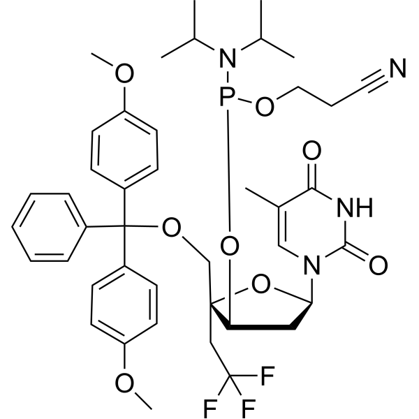 DMTr-4'-CF3-5-Me-U-CED phosphoramidite Chemical Structure