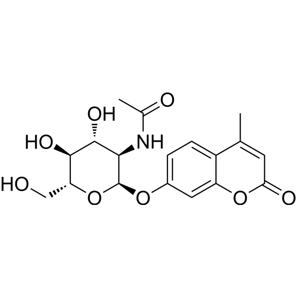 4-Methylumbelliferyl-N-acetyl-α-D-glucosaminide Chemical Structure