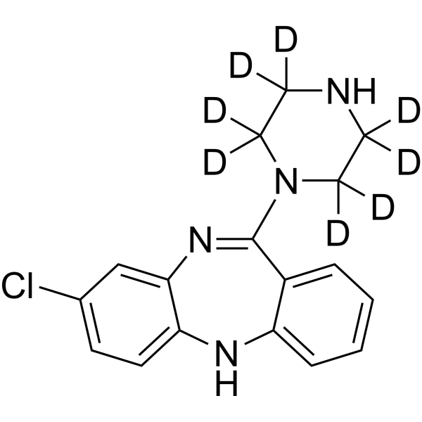 N-Desmethylclozapine-d<sub>8</sub> Chemical Structure
