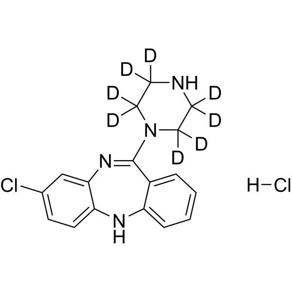 N-Desmethylclozapine-d<sub>8</sub> hydrochloride Chemical Structure