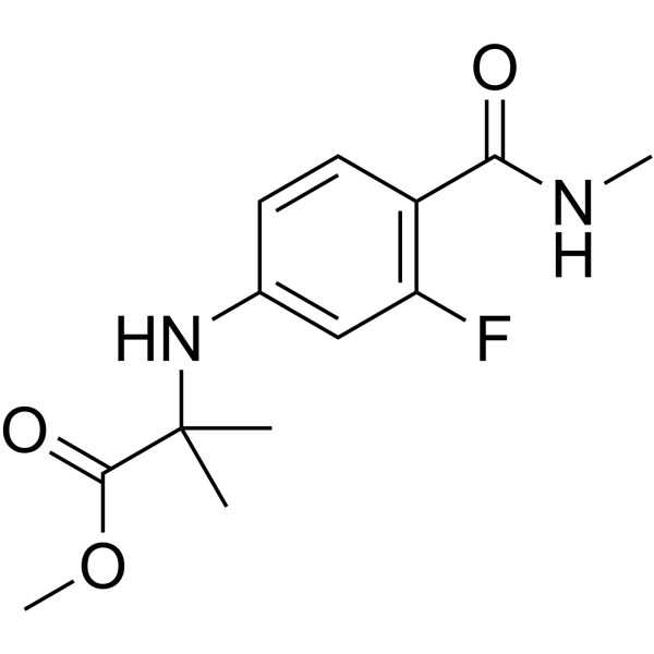 Methyl 2-((3-fluoro-4-(methylcarbamoyl)phenyl)amino)-2-methylpropanoate Chemical Structure