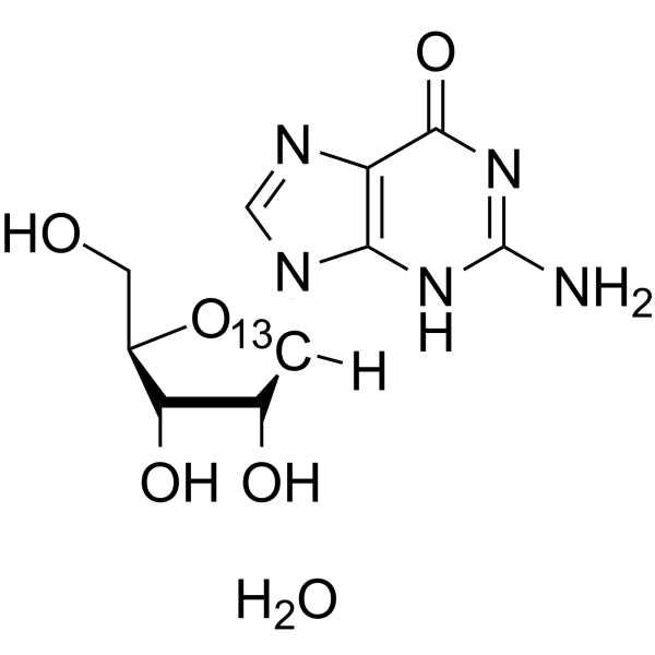 Guanosine-1'-<sup>13</sup>C Monohydrate Chemical Structure