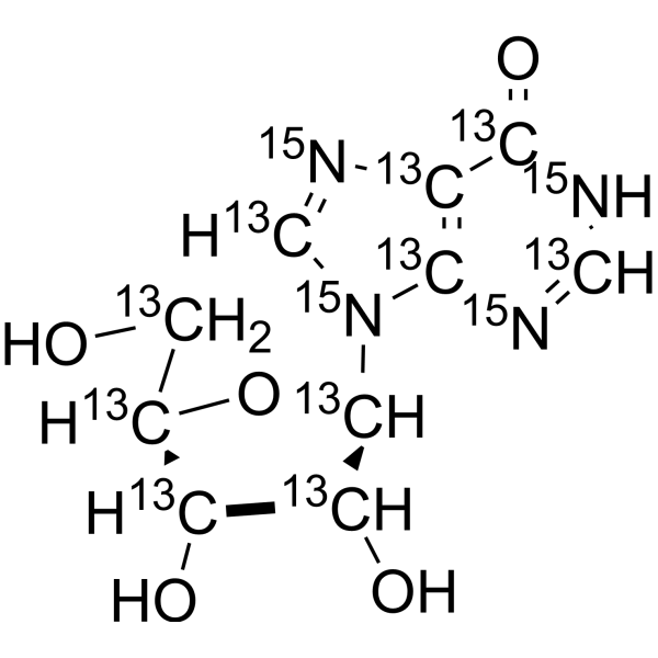 Inosine-<sup>13</sup>C<sub>10</sub>,<sup>15</sup>N<sub>4</sub> Chemical Structure