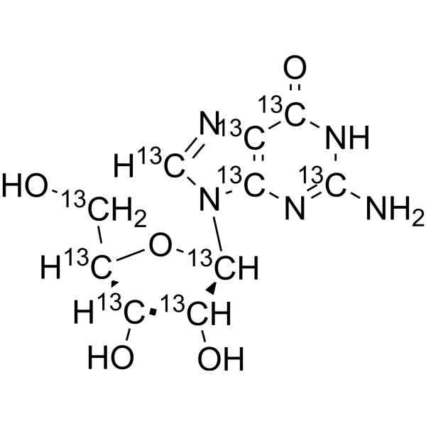 Guanosine-<sup>13</sup>C<sub>10</sub> Chemical Structure