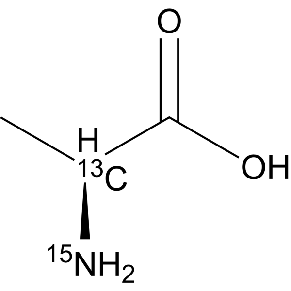 L-Alanine-2-<sup>13</sup>C,<sup>15</sup>N Chemical Structure