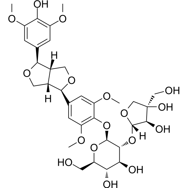 (-)-Syringaresnol-4-O-<em>β</em>-D-apiofuranosyl-(1→2)-<em>β</em>-D-glucopyranoside