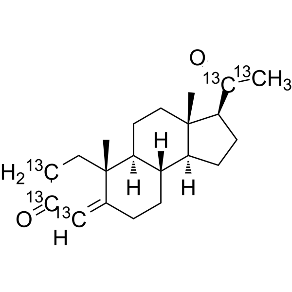 Progesterone-<sup>13</sup>C<sub>5</sub> Chemical Structure