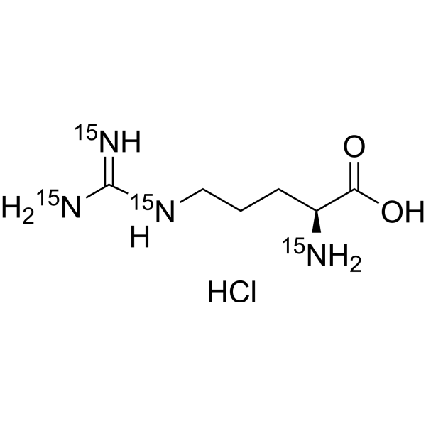 L-Arginine-<sup>15</sup>N<sub>4</sub> hydrochloride Chemical Structure