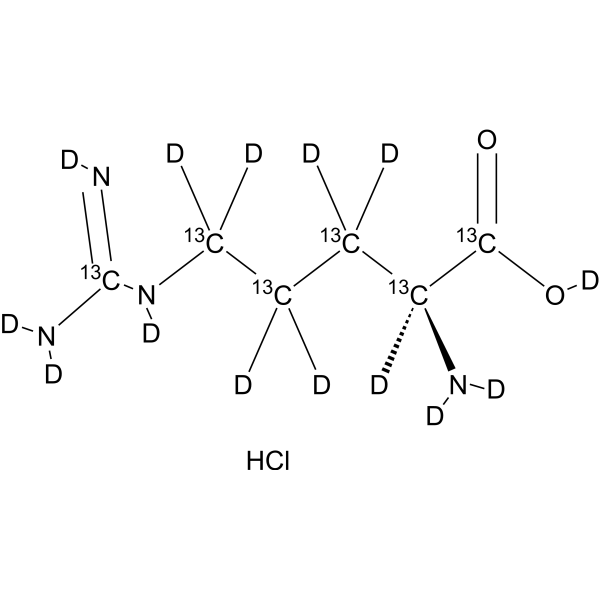 L-Arginine-<sup>13</sup>C<sub>6</sub>,d<sub>14</sub> hydrochloride Chemical Structure