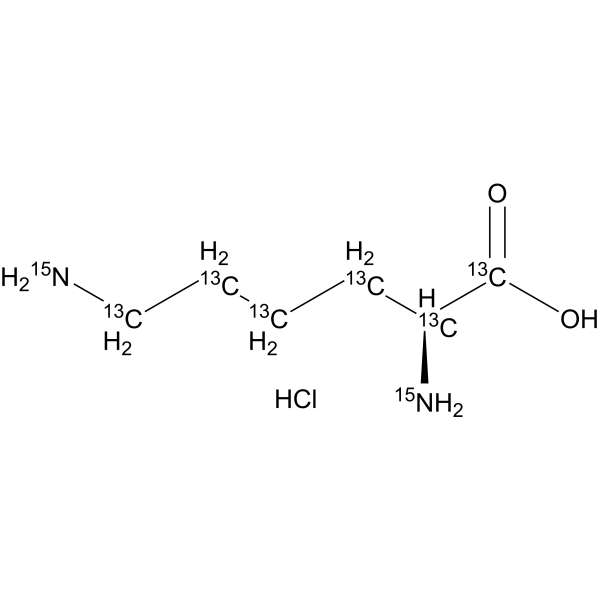 L-Lysine-<sup>13</sup>C<sub>6</sub>,<sup>15</sup>N<sub>2</sub> hydrochloride Chemical Structure