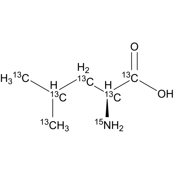 L-Leucine-<sup>13</sup>C<sub>6</sub>,<sup>15</sup>N Chemical Structure