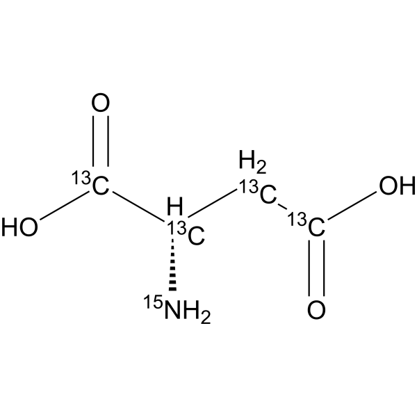 L-Aspartic acid-<sup>13</sup>C<sub>4</sub>,<sup>15</sup>N Chemical Structure