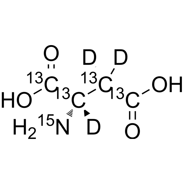 L-Aspartic acid-<sup>13</sup>C<sub>4</sub>,<sup>15</sup>N,d<sub>3</sub> Chemical Structure