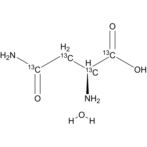 L-Asparagine-<sup>13</sup>C<sub>4</sub> monohydrate Chemical Structure