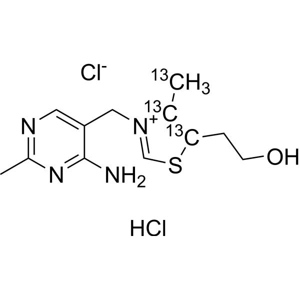 Thiamine-<sup>13</sup>C<sub>3</sub> hydrochloride Chemical Structure