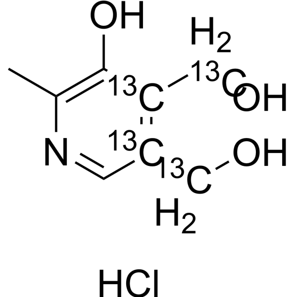 Pyridoxine-<sup>13</sup>C<sub>4</sub> hydrochloride Chemical Structure