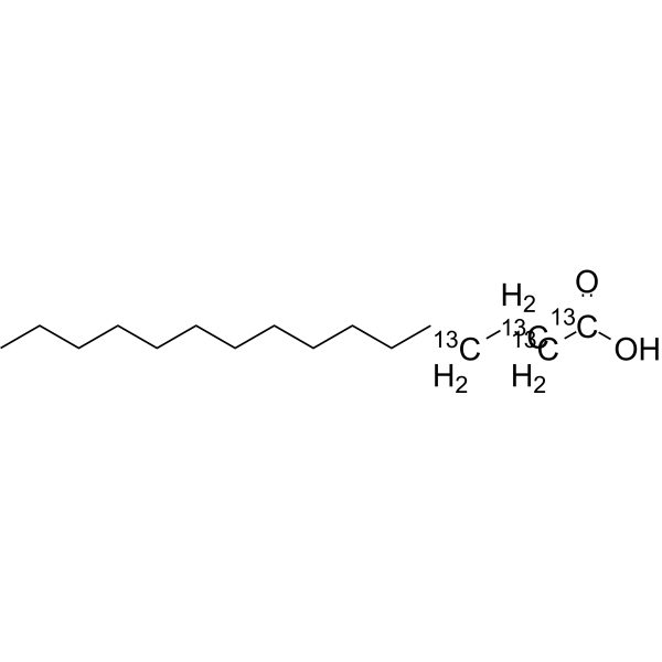 Palmitic acid-1,2,3,4-<sup>13</sup>C<sub>4</sub> Chemical Structure