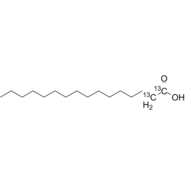 Palmitic acid-<sup>13</sup>C<sub>2</sub> Chemical Structure