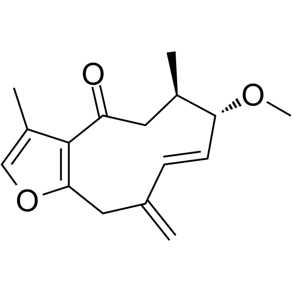 (1E)-3-Methoxy-8,12-epoxygermacra-1,7,10,11-tetraen-6-one Chemical Structure