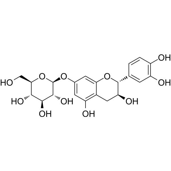 Catechin 7-O-β-D-glucopyranoside Chemical Structure