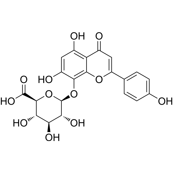 Isoscutellarein 8-O-β-D-glucuronide Chemical Structure