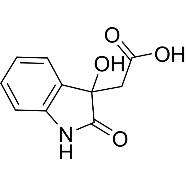 2-(3-<em>Hydroxy</em>-2-oxoindolin-3-yl)-acetic acid