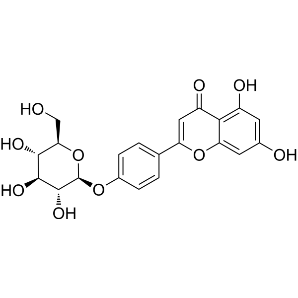 Apigenin 4′-O-β-D-glucopyranoside Chemical Structure